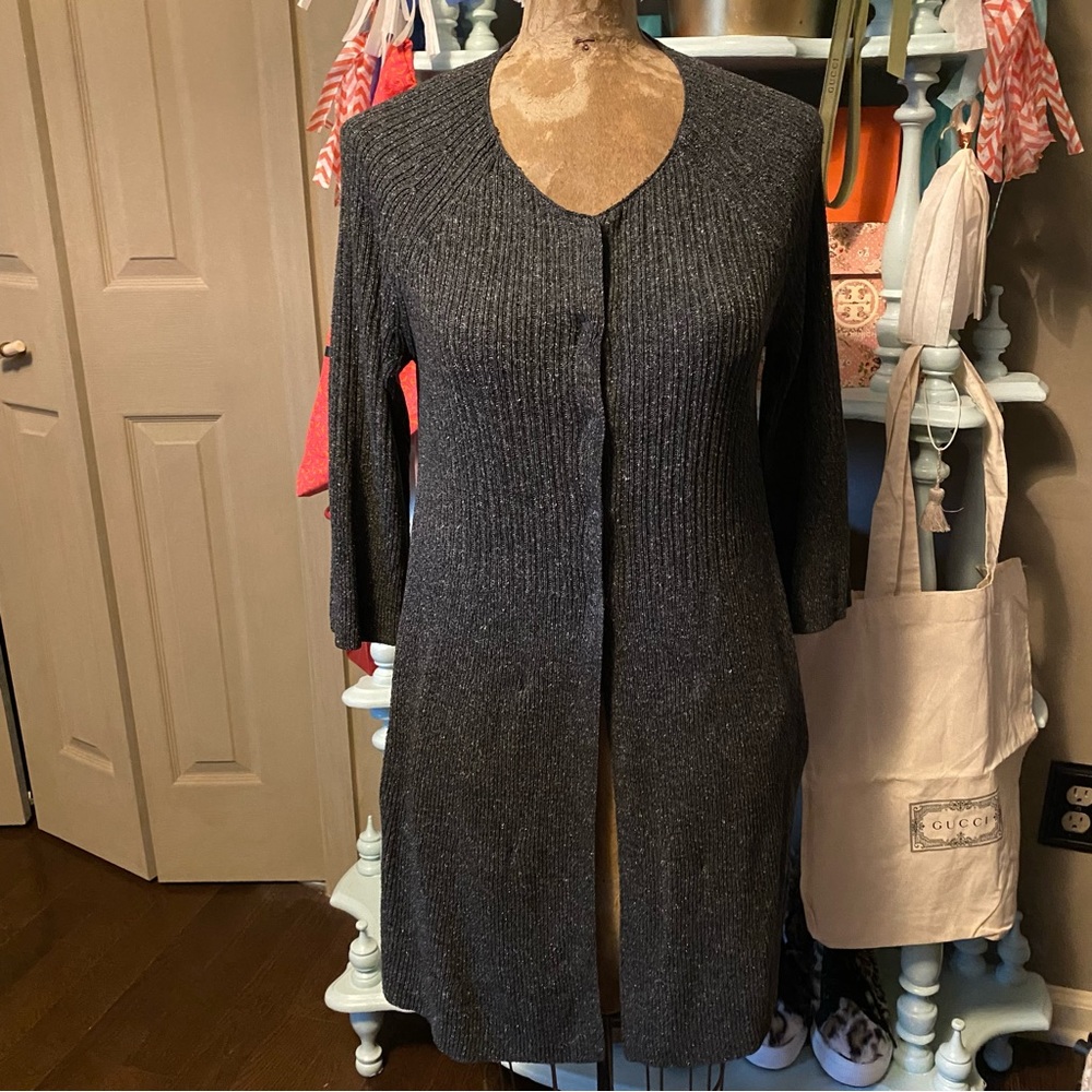 EILEEN FISHER 100% Silk Long Cardigan Size XS